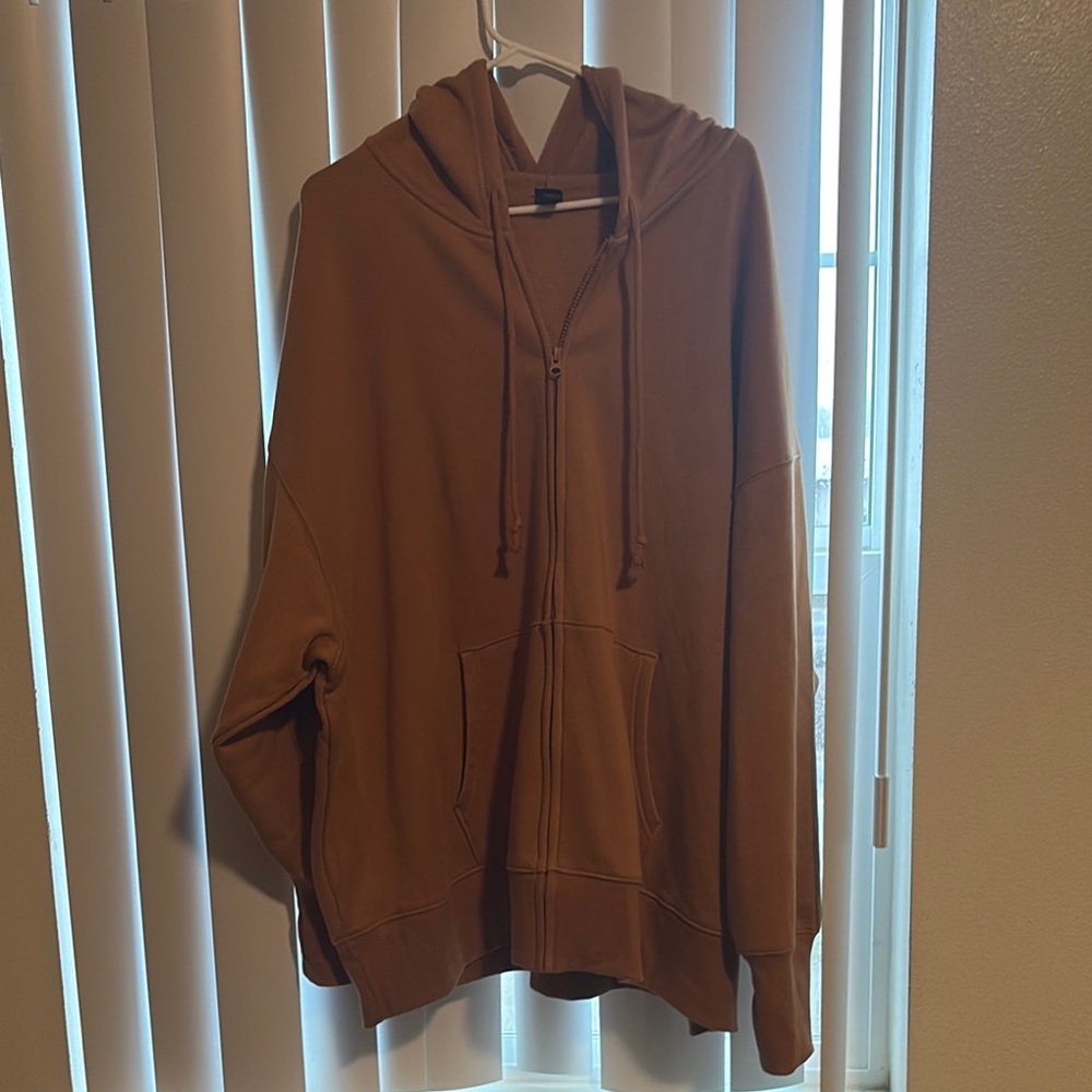 Brown Zip-Up Hoodie